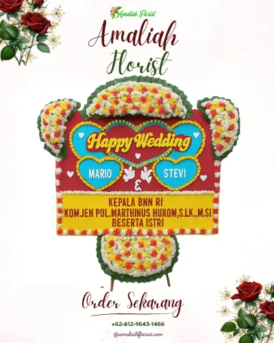 Karangan Papan Bunga Pernikahan di Cibatok Ii